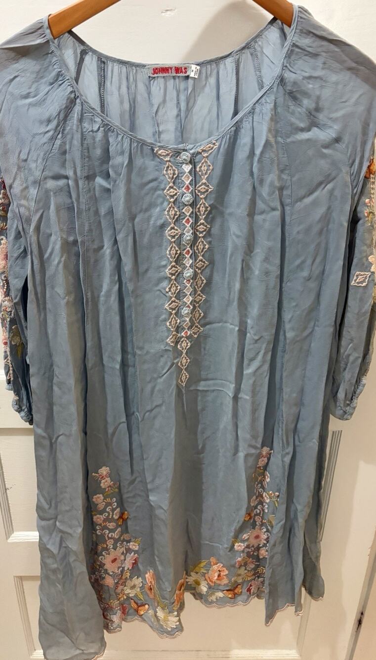 Johnny Was Astara Tunic Dress With Slip Size Large L Retail $345